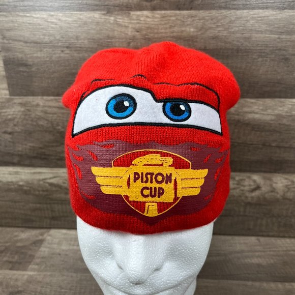 Disney Other - Cars Piston Cup Disney Pixar Beanie Winter Hat Red Youth One Size